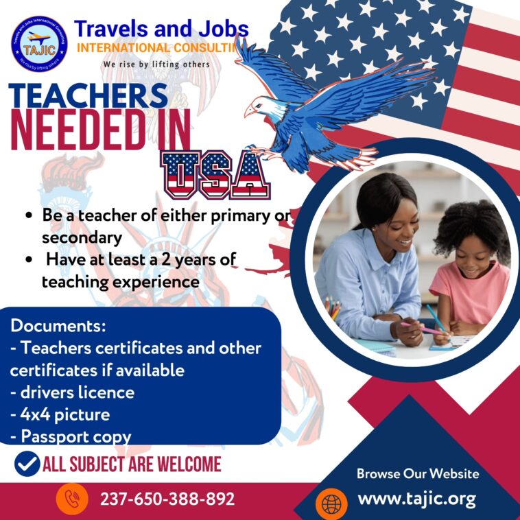 Teachers needed In the United States